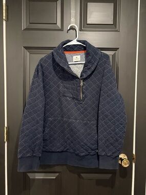 Sperry Navy and Red Quilted-Look Pullover